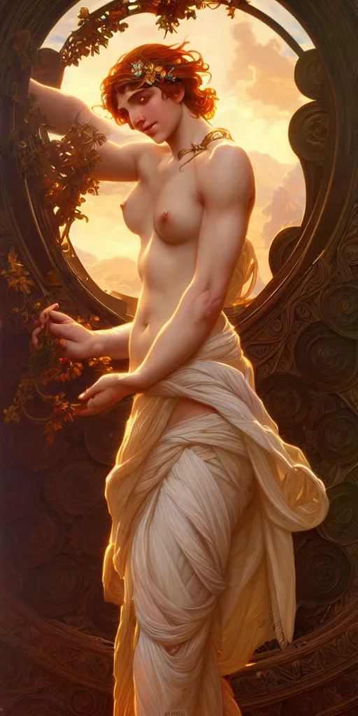 Image similar to Aphrodite, intricate, highly detailed, digital painting, artstation, concept art, smooth, sharp focus, illustration, Unreal Engine 5, 8K, art by artgerm and greg rutkowski and alphonse mucha