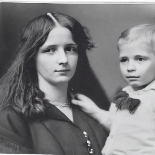 Image similar to photo of a 2 3 year old german princess and her 4 year old son