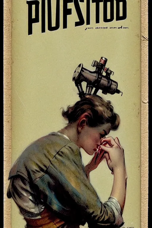 Prompt: ( ( ( ( ( 1 9 5 0 s pulp science fiction magazine. muted colors. ) ) ) ) ) by jean - baptiste monge!!!!!!!!!!!!!!!!!!!!!!!!!!!!!!