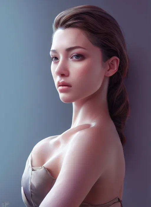 Prompt: photo of a gorgeous young woman in the style of stefan kostic, realistic, sharp focus, 8 k high definition, insanely detailed, intricate, elegant, art by david cronenberg and stanley lau and artgerm