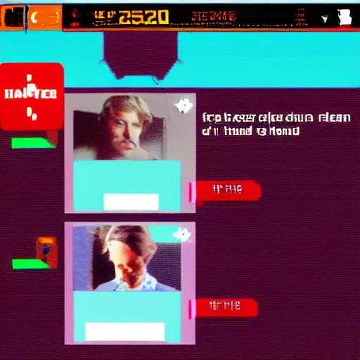 Prompt: screenshot email of a hacker from 8 0 s and send a photo of a man