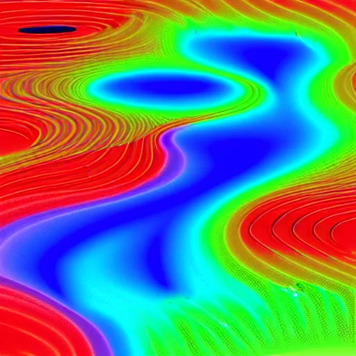 Image similar to a Fluid Simulation of a space shuttle, large eddies, Colourful, CFD , Multiphase flow, hexagonal mesh