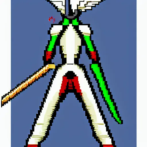 Prompt: Excalibur in the style of pixel art