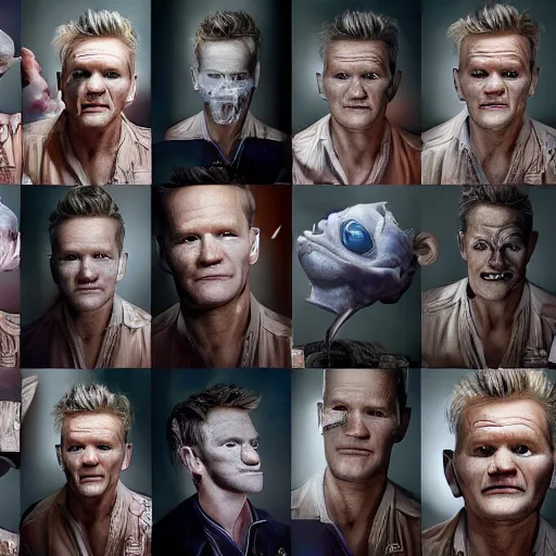 Prompt: gordon ramsay and neil patrick harris, pirates, focused, mugshots, photoshoot, sharp details, face photo, face details sharp, by donato giancola and greg rutkowski and wayne barlow and zdzisław beksinski, eyeballs, product photography, action figure, sofubi, studio lighting, colored gels, colored background,