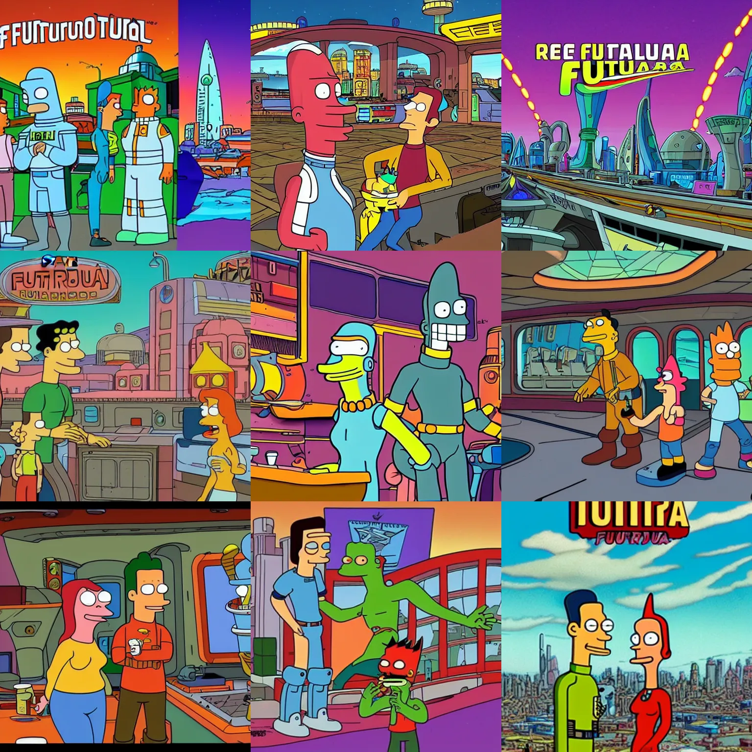 Prompt: photograph of real life futurama