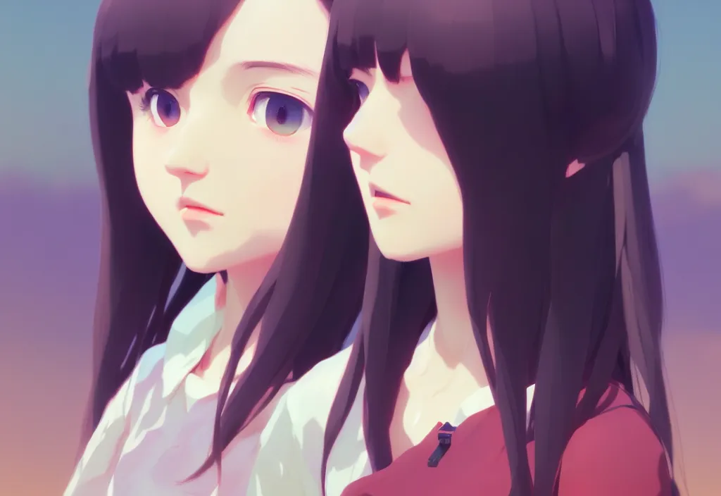 Image similar to portrait of a girl by ilya kuvshinov, cloudy sky background lush landscape illustration concept art anime key visual trending pixiv fanbox by wlop and greg rutkowski and makoto shinkai and studio ghibli