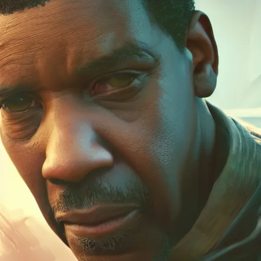 Image similar to denzel washington, style game square enix life, trending on artstation, painted by greg rutkowski, render naughty dog, octane render, detailed