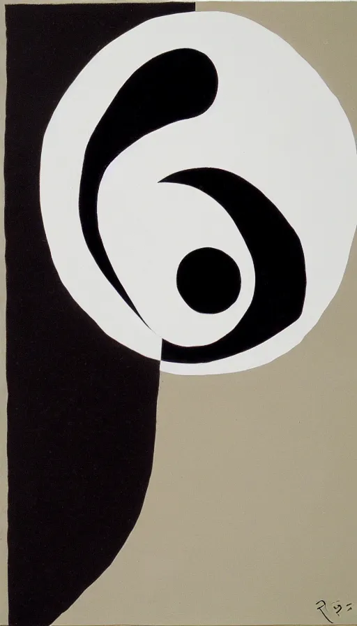 Image similar to Abstract representation of ying Yang concept, by Raymond Briggs