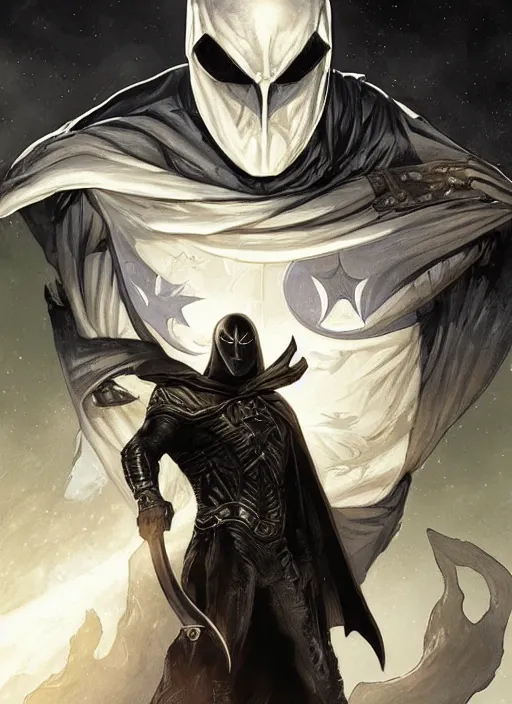 Image similar to digital _ painting _ of _ moon knight _ by _ filipe _ pagliuso _ and _ justin _ gerard _ symmetric _ fantasy _ highly _ detailed _ realistic _ intricate _ port