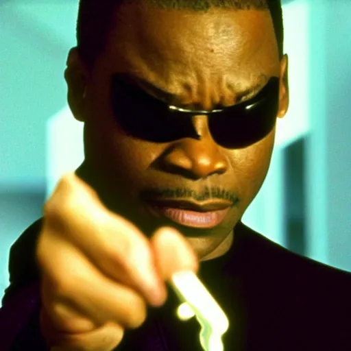 Image similar to A still of Levar Burton as Morpheus in The Matrix (1999)