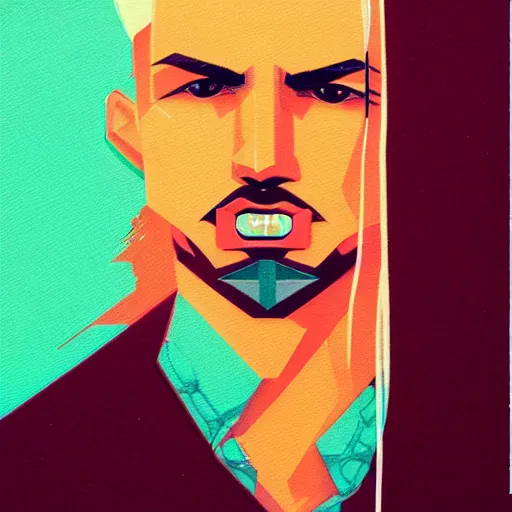 Image similar to young Guy Lafleur, demon blond, profile picture by Sachin Teng, asymmetrical, Organic Painting , Matte Painting, geometric shapes, hard edges, graffiti, street art:2 by Sachin Teng:4