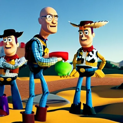 Prompt: walter white in toy story