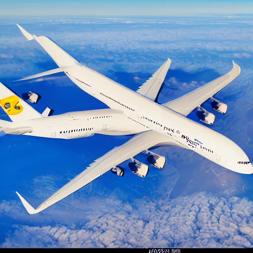 Image similar to Airbus a380 made of cheese, high quality aviation photograph, award winning