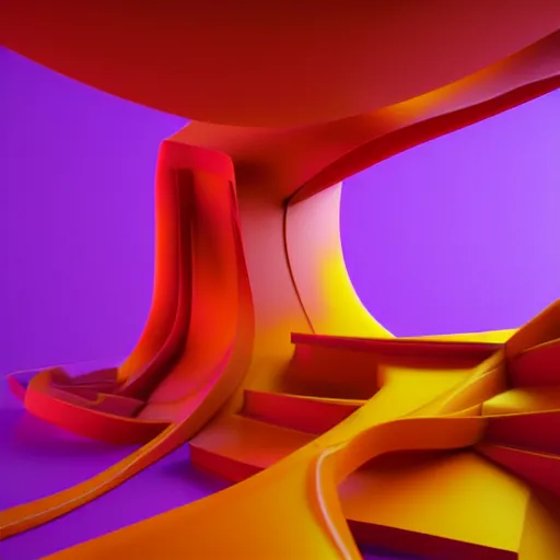 Prompt: : colorful abstract melty sculpture on the wall in modern architecture, cinematic lighting, hyper - realistic, detailed, render by c 4 d octane, unreal engine, 8 k 3 d render