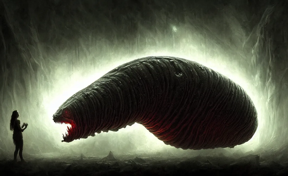 Prompt: epic professional digital art of hungry giant alien slug, eerie atmospheric lighting, painted, detailed, intricate, dynamic lighting, foreboding, by leesha hannigan, wayne haag, reyna rochin, ignacio fernandez rios, mark ryden, iris van herpen, hdr, 8 k, epic, stunning, gorgeous, much wow, cinematic, masterpiece