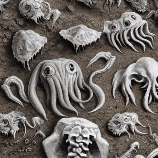 Prompt: cthulhu fossils