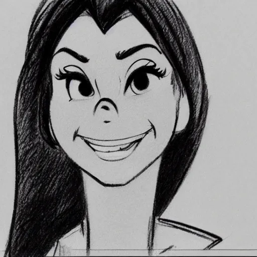 Image similar to milt kahl pencil sketch of victoria justice disney style