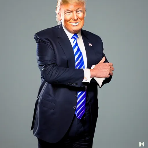 Image similar to photo still of donald trump! not wearing any makeup!, studio portrait photo, studio lighting, rim light, key light 8 5 mm f 1. 8