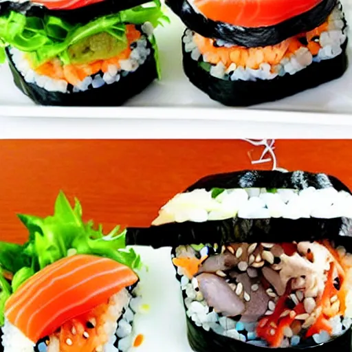 Image similar to sushi burger