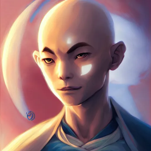 Image similar to Portrait of Aang from Avatar: The Last Airbender, by Charlie Bowater