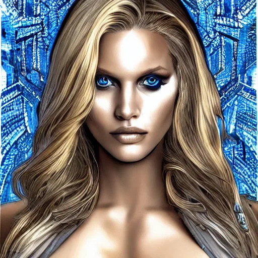 Prompt: abbey lee kershaw as emma frost, symmetrical facial features, 8 k intricate detail, detailed face, beautiful, golden ratio, art by pepe larraz, radiosity rendering,