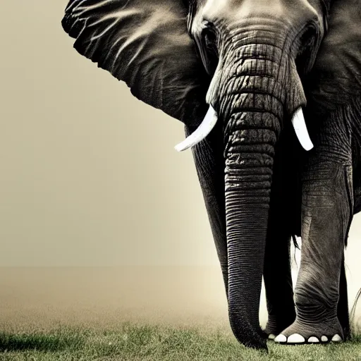 Image similar to an elephant standing on one leg, photography