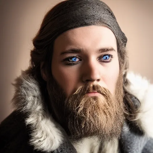 Image similar to Odin with one eye looking at the camera , high fidelity face and beard