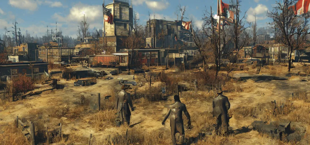 Image similar to Washington in the style of Fallout 4