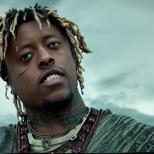 Image similar to juice wrld in Vikings 4k quality super realistic