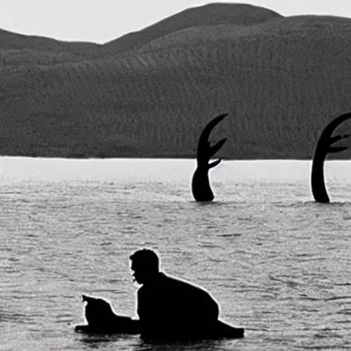 Prompt: Found footage of the Loch Ness on a romantic date