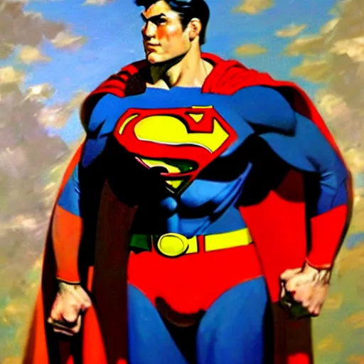 Image similar to greg manchess portrait ofsuperman in a medieval knight armour