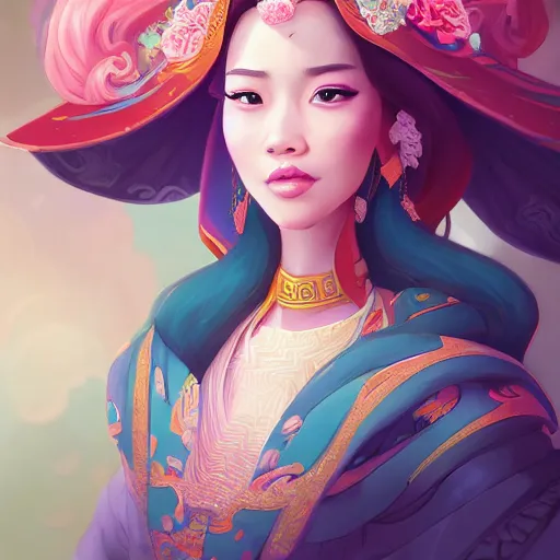 Image similar to a portrait of empress of china, art by lois van baarle and loish and ross tran and rossdraws and sam yang and samdoesarts and artgerm and saruei and disney and wlop, digital art, highly detailed, intricate, sharp focus, trending on artstation hq, deviantart, unreal engine 5, 4 k uhd image