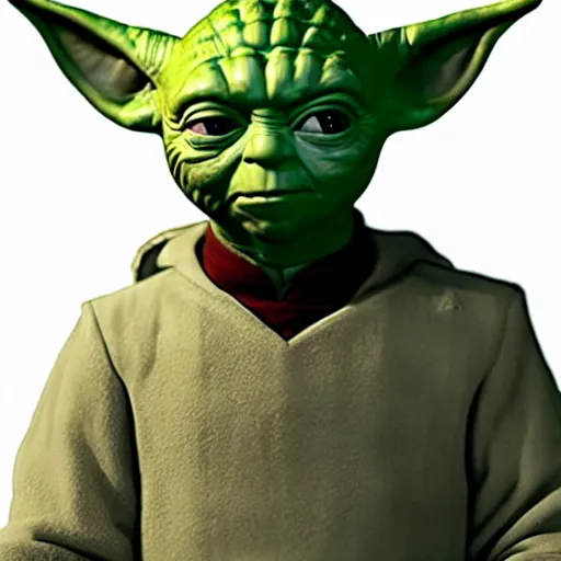 Image similar to yoda in star trek uniform, movie scene,4k