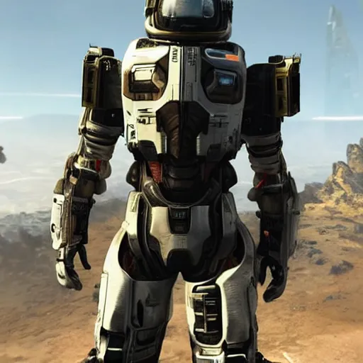 Prompt: Elon musk in a titanfall pilot suit