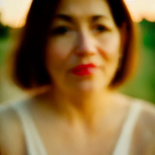 Prompt: beautiful hyperdetailed photograph of your really hot mom, golden hour, soft focus, medium shot, 8 k, portra 4 0 0