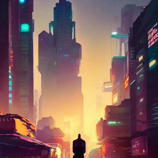 Prompt: science fiction city, cyberpunk dark fantasy art, gta 5 cover, official fanart behance hd artstation by jesper ejsing, by rhads, makoto shinkai and lois van baarle, ilya kuvshinov, ossdraws