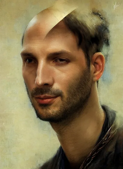 Prompt: A beautiful portrait of Mathieu Kassovitz, frontal, digital art by Eugene de Blaas and Ross Tran, vibrant color scheme, highly detailed, in the style of romanticism