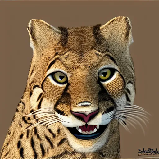 Image similar to sabertooth cat, photorealistic, 5 0 mm