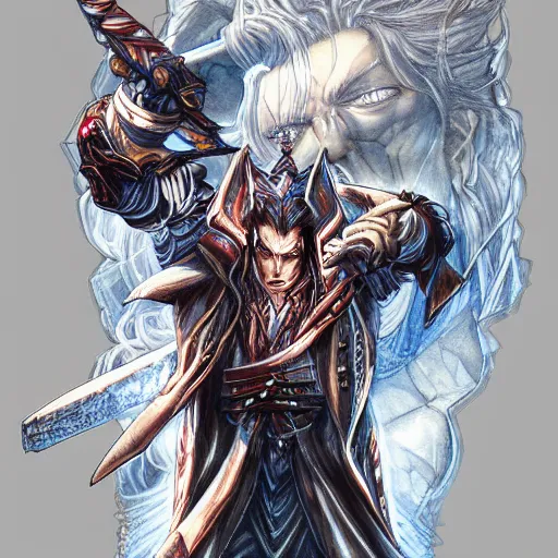 Image similar to Vampire Hunter Shaq mindbreak highly detailed illustration by Yoshitaka Amano