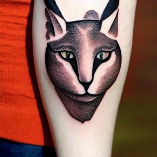 Image similar to cute caracal outline tattoo