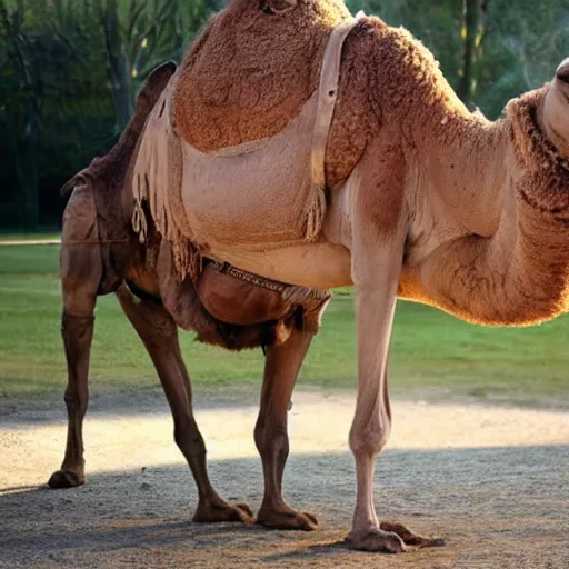 Prompt: a camel with a camel toe