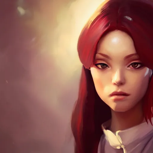 Image similar to a beautiful portrait of jessie from team rocket, next to Meowth,oil painting, Greg Rutkowski, Charlie Bowater, video game art, unreal 5, DAZ, hyperrealistic, octane render, RPG portrait, dynamic lighting, fantasy art, beautiful face