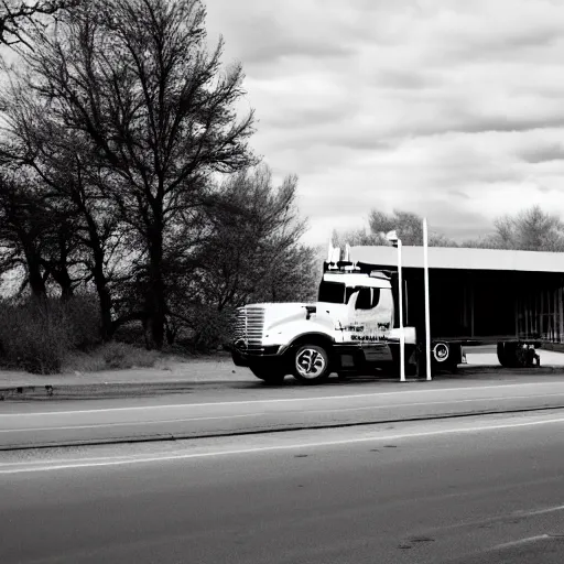 Image similar to a drive through truck stop, photography, street view,