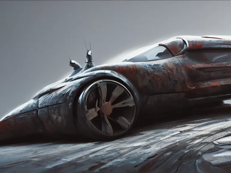 Prompt: concept car, RPG Reference, Oil Painting, Trending on Artstation, octane render, Insanely Detailed, 8k, HD