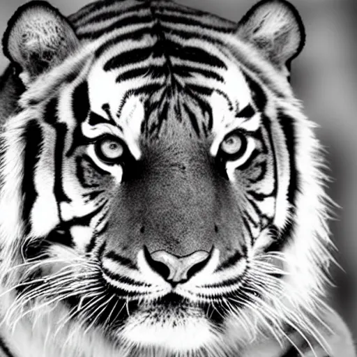 Prompt: tiger as white paper