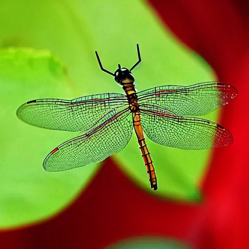 Prompt: lotus blossoms, crystal dragonflies, photorealistic, macro photography