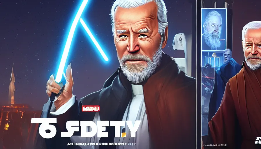 Image similar to joe biden is obi - wan kenobi with beard, billboard image, hyperdetailed, artstation, cgsociety, 8 k