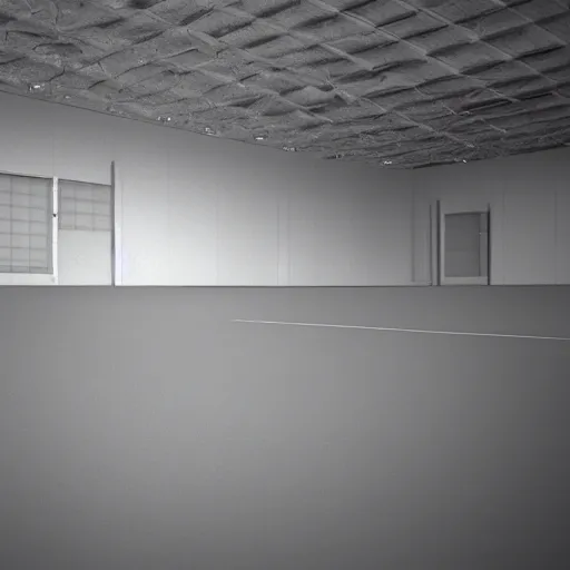 Image similar to liminal space tennis court, dreamcore, empty, blank space, place from your dreams, raw cgi render, blender, surrealism