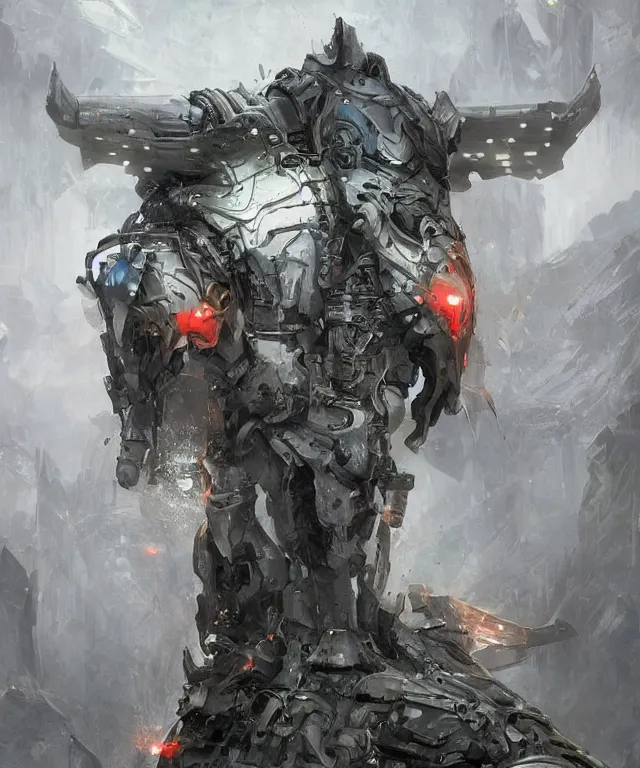 Image similar to an anthropomorphic rhinoceros portrait wearing a sci fi armor, surrealism , scifi, intricate mecha armor, elegant, highly detailed cybernetic body armor, neon glowing eyes, digital painting, artstation, concept art, smooth, sharp focus, illustration, art by Artgerm and moebius and Peter Mohrbacher,