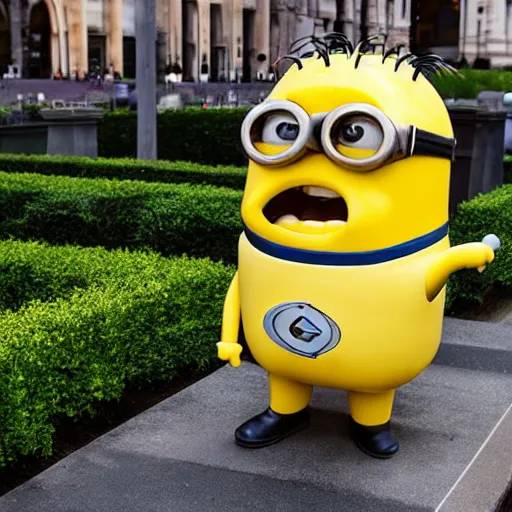 Image similar to jeff koons sculpture of a minion